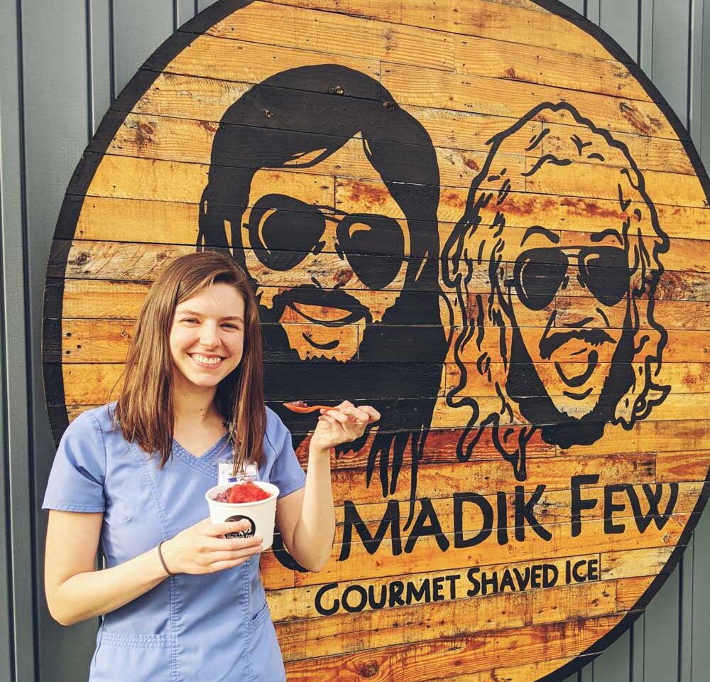 Customer Enjoying Shaved Iced