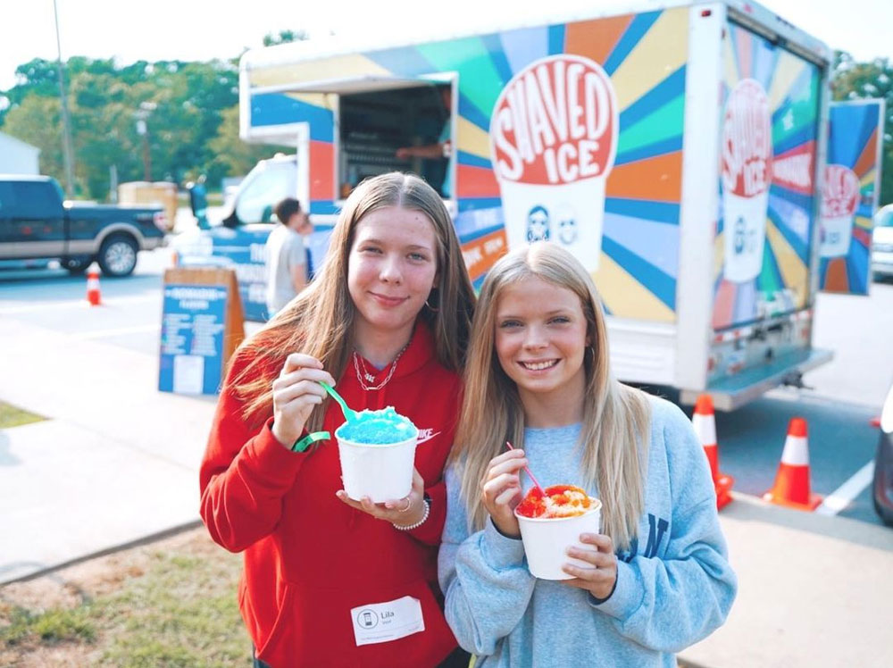 Customers Enjoying Shaved Ice