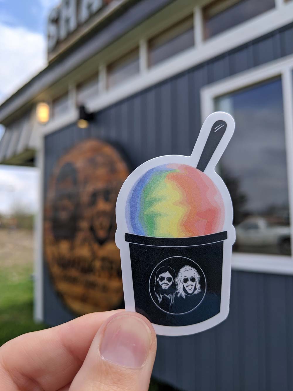 Small The Nomadik Few vinyl sticker for gourmet shaved ice in Piedmont, SC branding identity